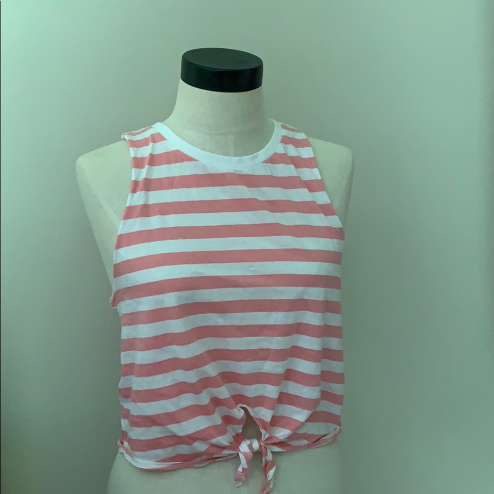 Pink striped crop top